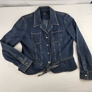 Jones New York Signature Women's Large Dark Blue Denim Jacket